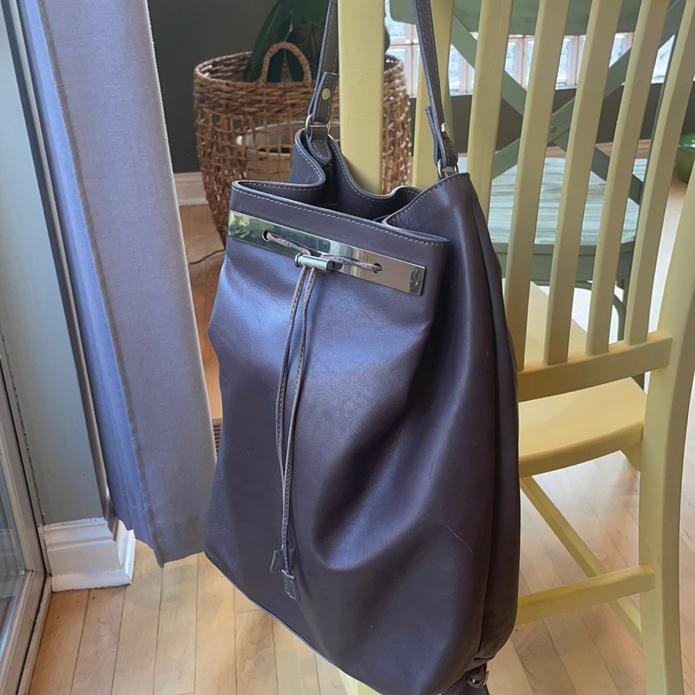 Backpack Leather.Soft milk chocolate color.